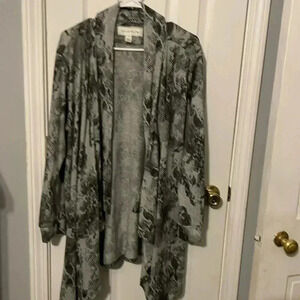 Open front cardigan/ kimono gray 1x